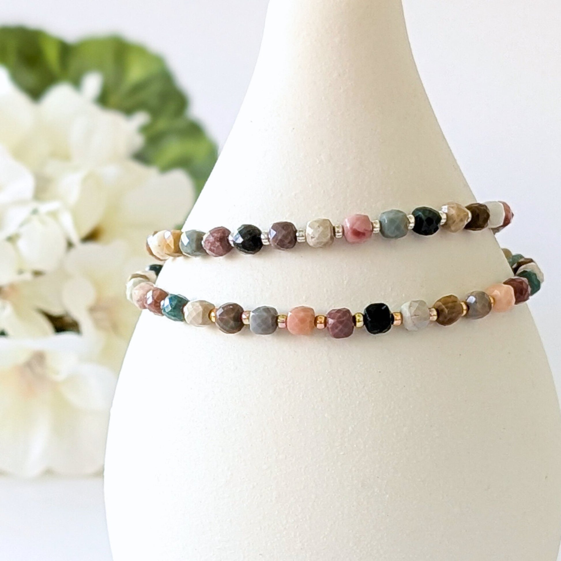 Limited Edition - Autumn Inspired Agate Bracelet Silver - creations by cherie