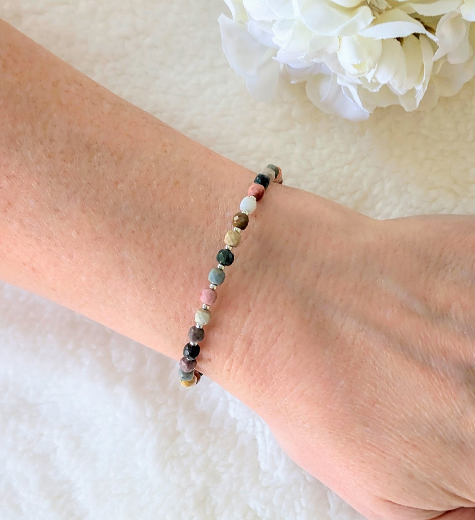 Limited Edition - Autumn Inspired Agate Bracelet Silver - creations by cherie