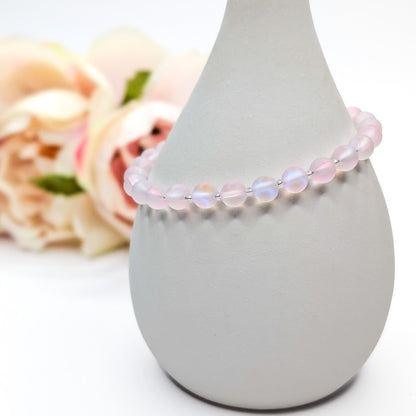 Mermaid Glass Bead Bracelet - Matte Pale Pink