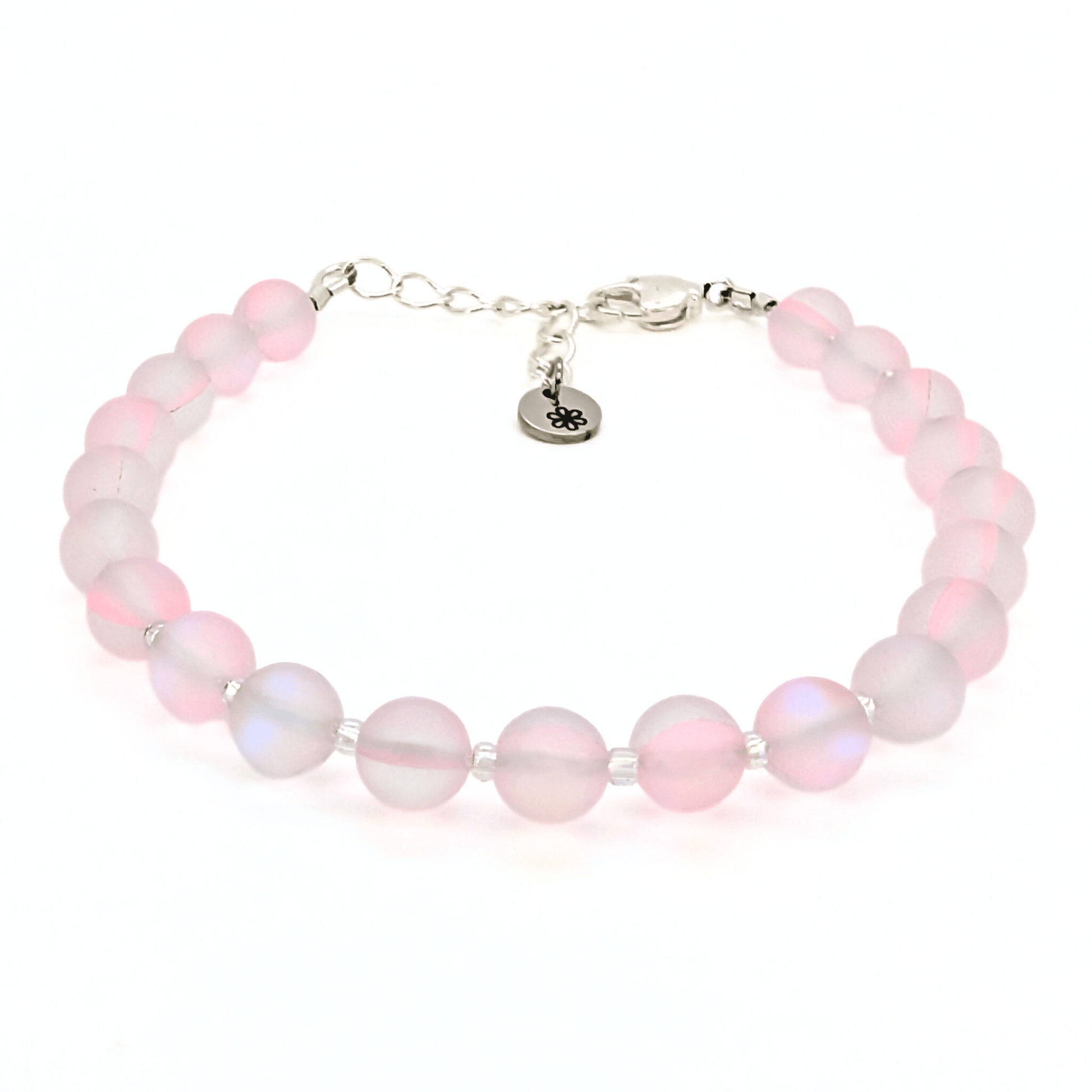 Mermaid Glass Bead Bracelet - Matte Pale Pink