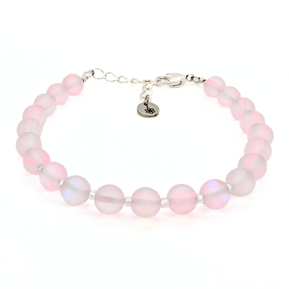 Mermaid Glass Bead Bracelet - Matte Pale Pink