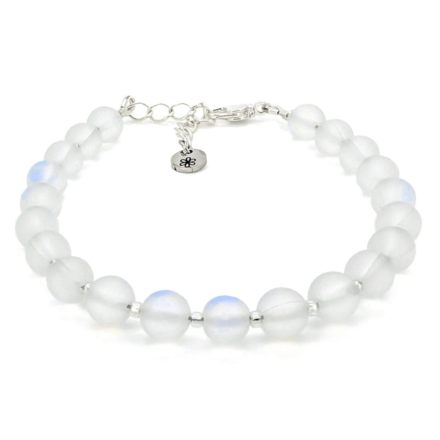 Mermaid Glass Bead Bracelet - Matte White
