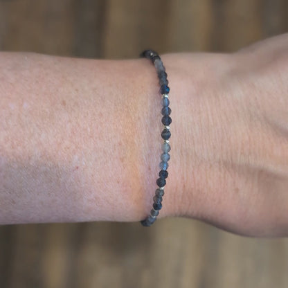 Dainty Gemstone Bracelet - Iolite in Silver