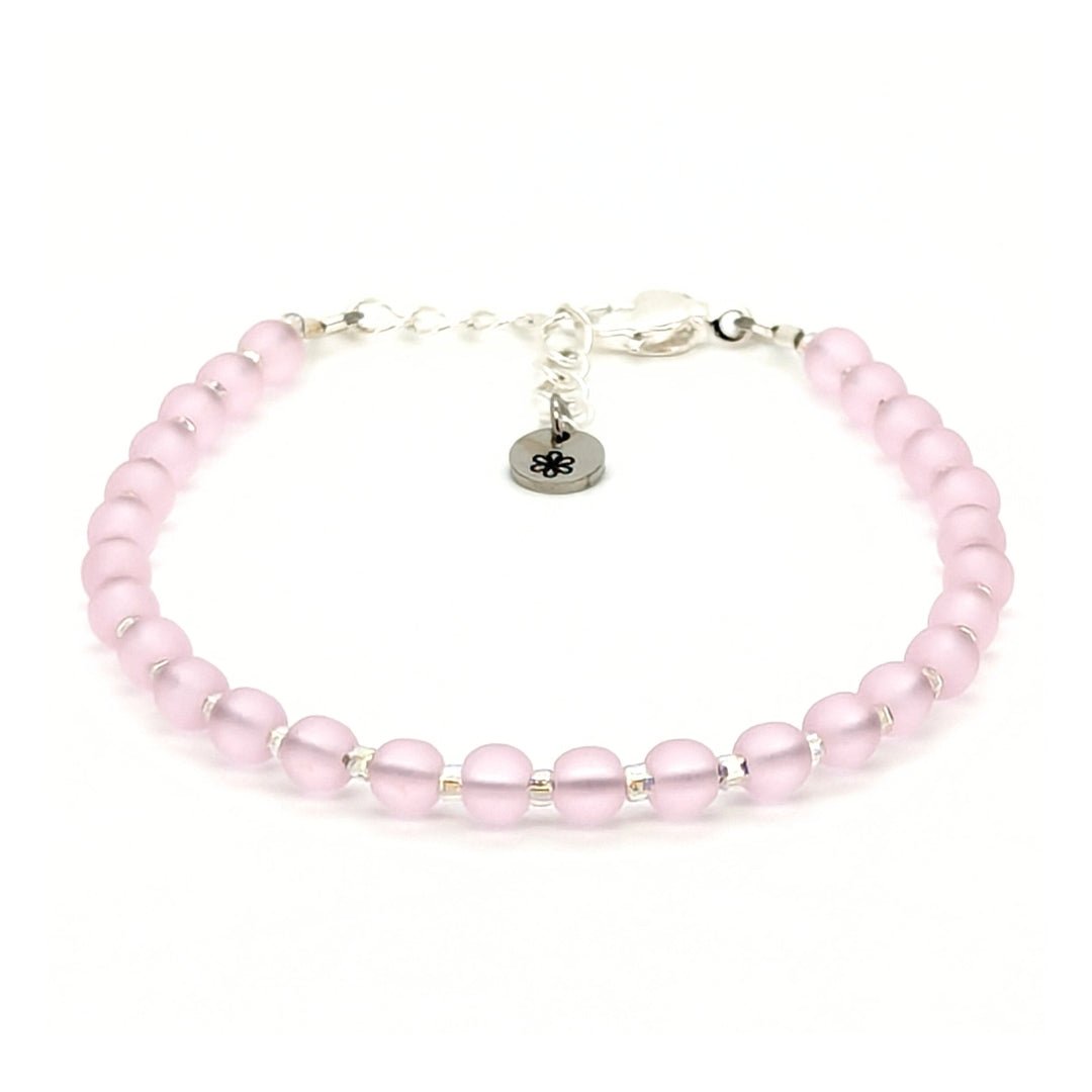 Sea Glass Bracelet - pale pink - creations by cherie