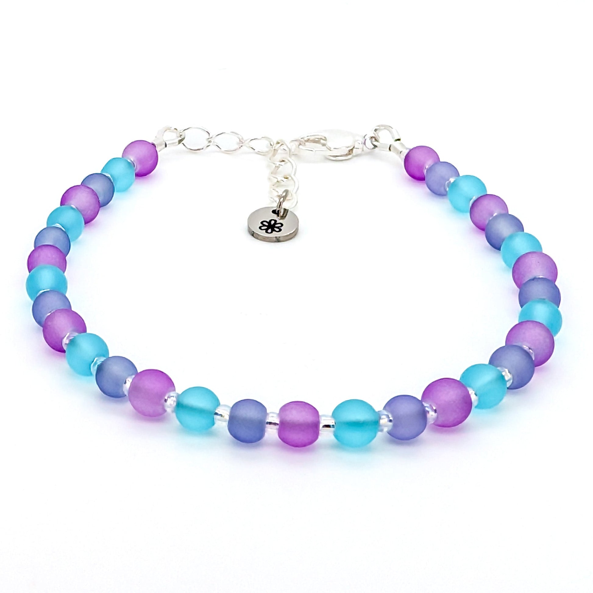 Sea Glass Bracelet - purple, lavender and blue