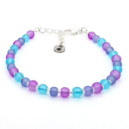 Sea Glass Bracelet - purple, lavender and blue