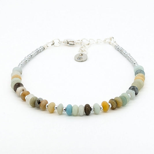 Amazonite saucer bead handmade bracelet - creations by cherie