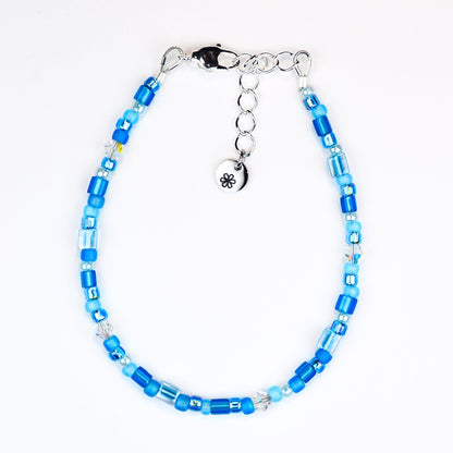 Assorted shaped glass seed beads - Light Blue bracelet - creations by cherie