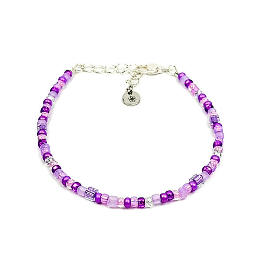 Assorted shaped glass seed beads - Light purple bracelet - creations by cherie