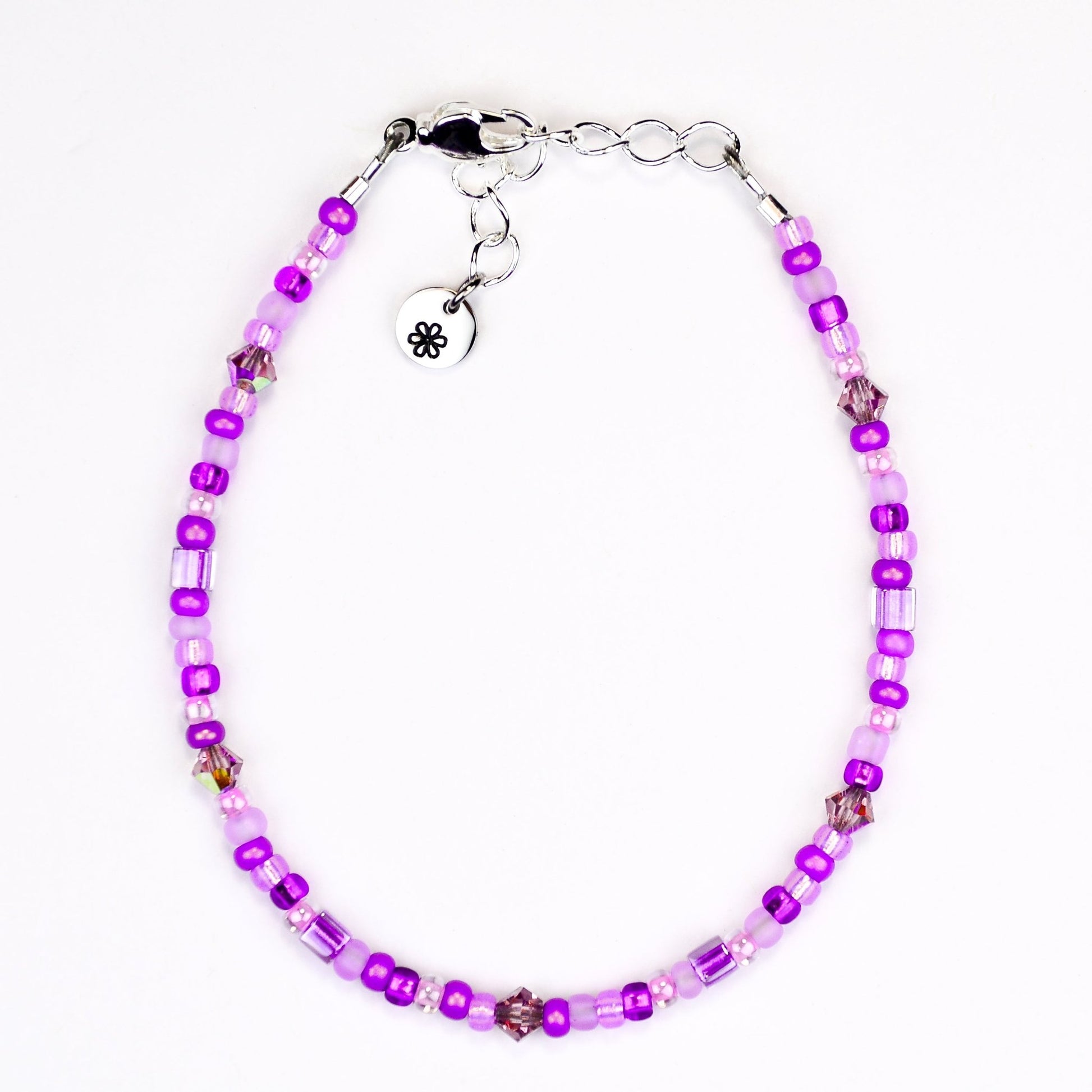 Assorted shaped glass seed beads - Light purple bracelet - creations by cherie