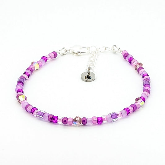 Assorted shaped glass seed beads - Light purple bracelet - creations by cherie