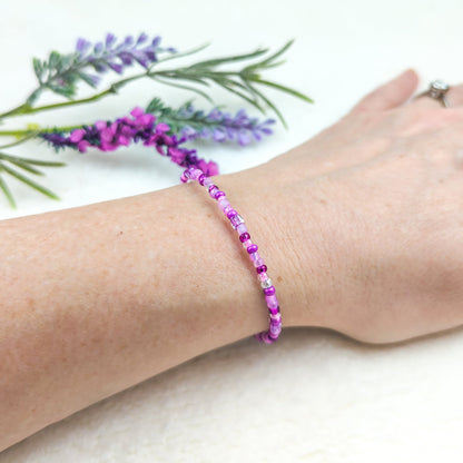 Assorted shaped glass seed beads - Light purple bracelet - creations by cherie
