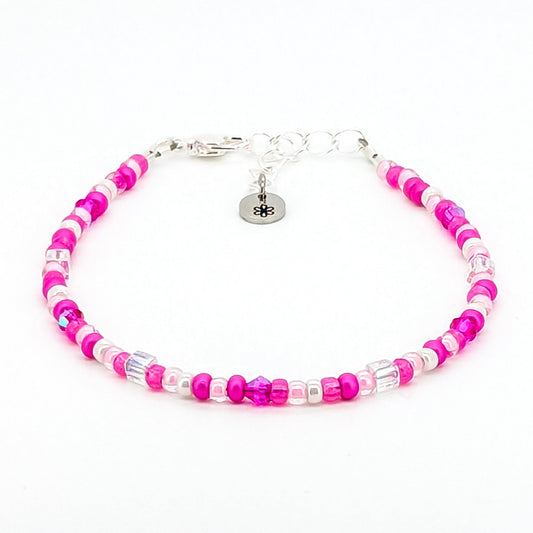 Assorted shaped glass seed beads - Pink bracelet - creations by cherie