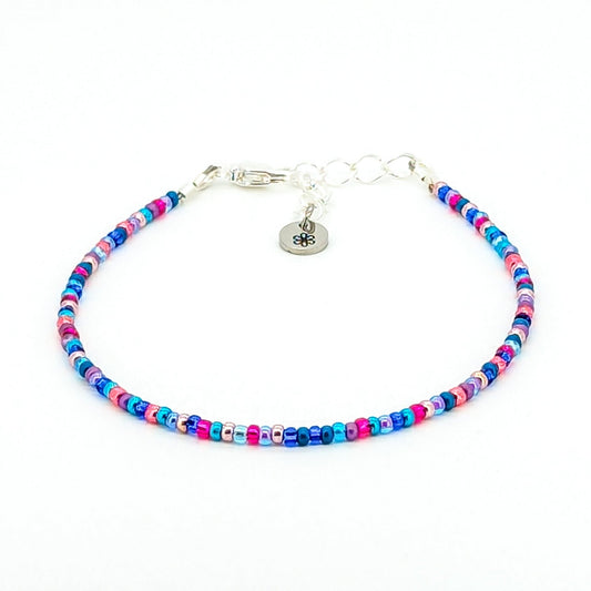 Dainty bracelet - Blue, Red, Purple and Teal - creations by cherie