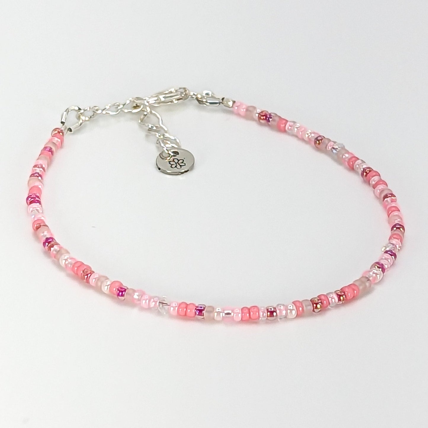 Dainty bracelet - Pale Pink seed bead bracelet - creations by cherie