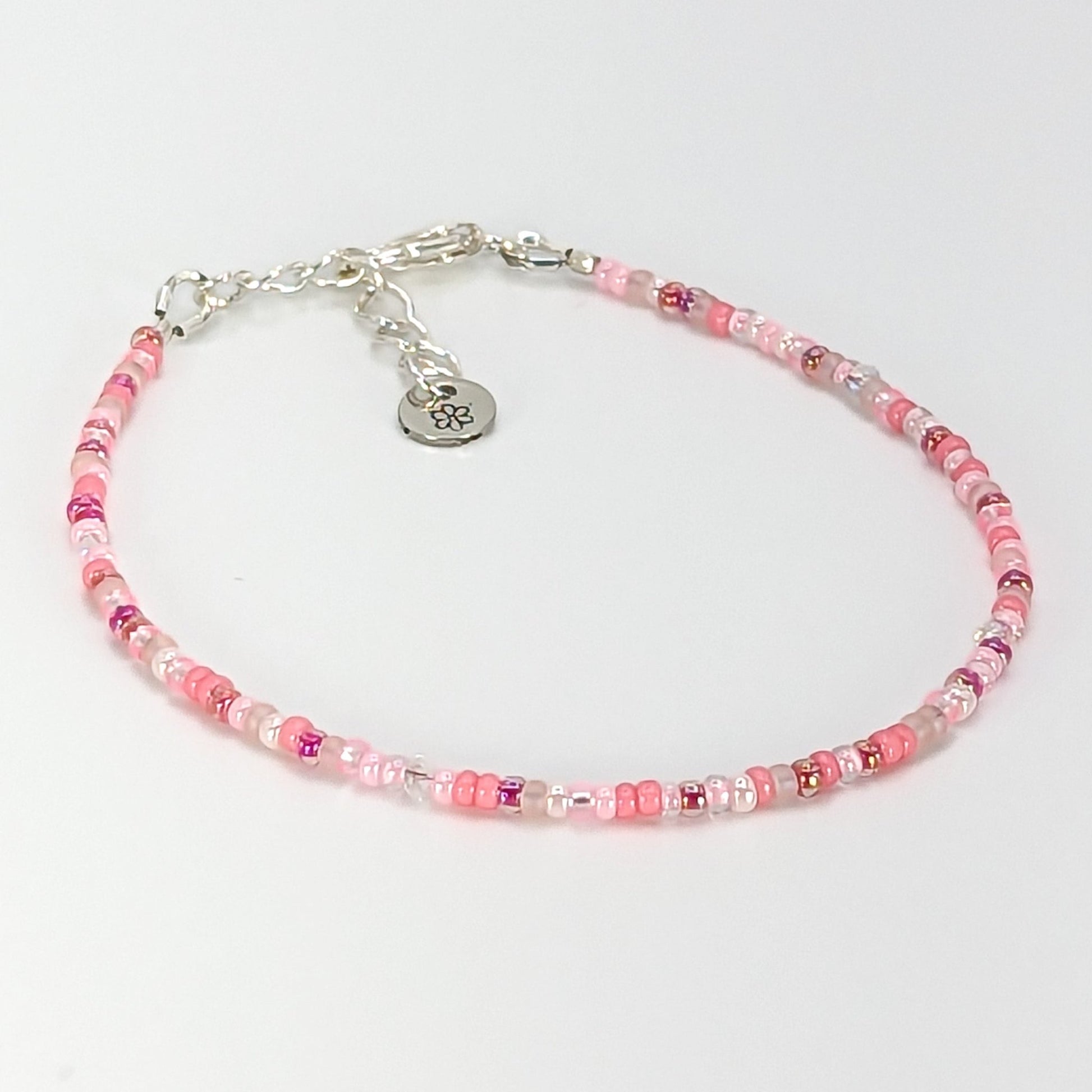 Dainty bracelet - Pale Pink seed bead bracelet - creations by cherie