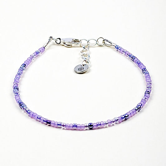 Dainty bracelet - Pale Purple seed bead bracelet - creations by cherie
