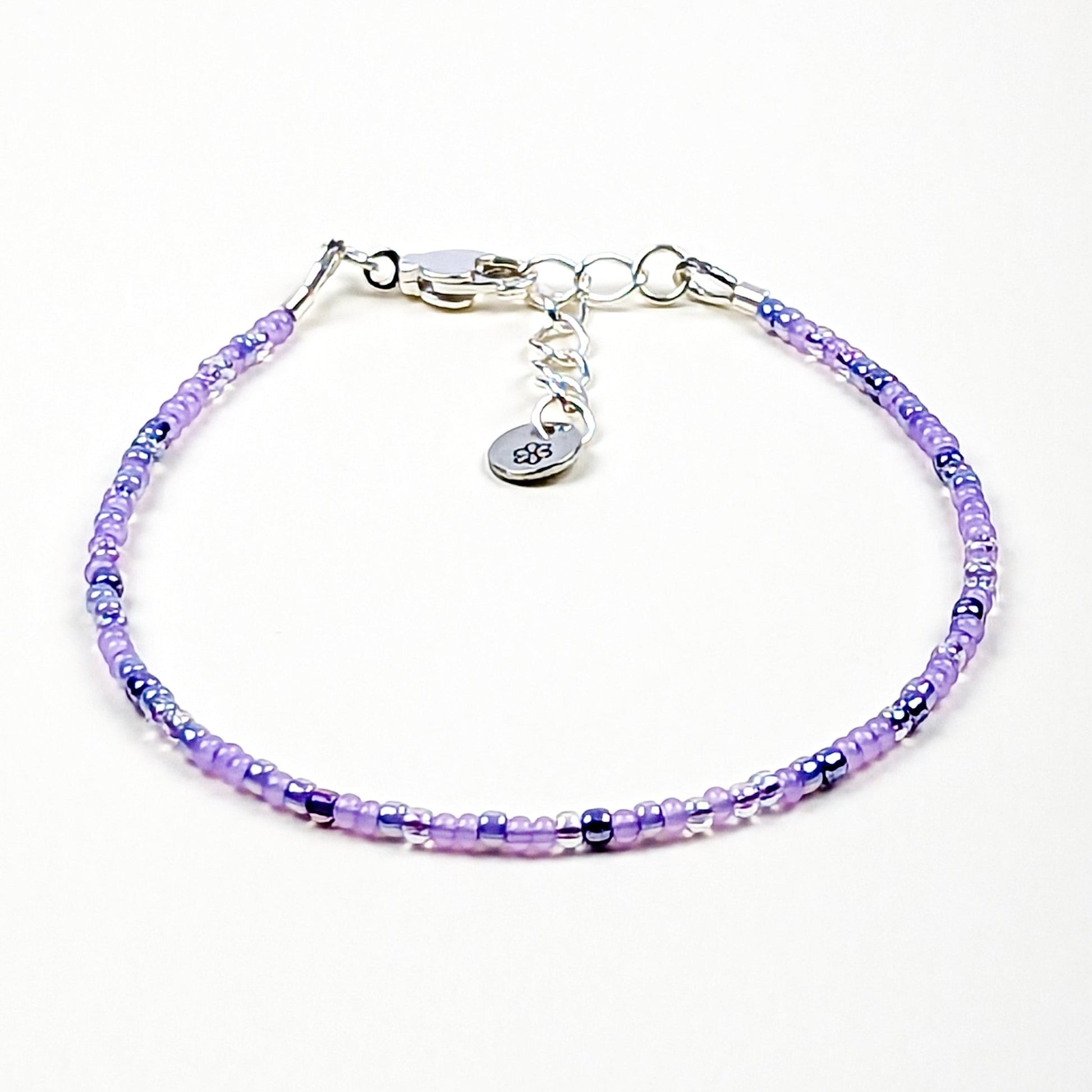 Dainty bracelet - Pale Purple seed bead bracelet - creations by cherie