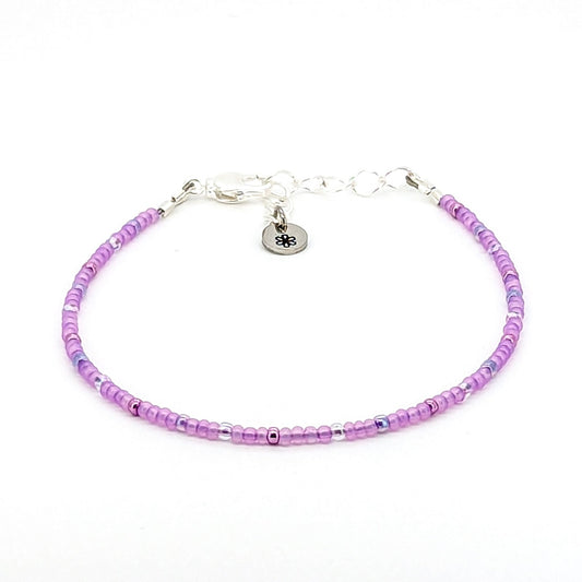 Dainty bracelet - Pale Purple seed bead bracelet - creations by cherie